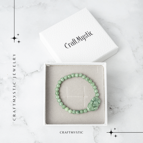 Bratara din Jadit Rusesc Natural cu Pixiu – Protectie si Abundenta [6]