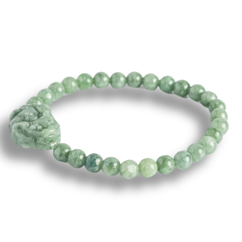 Cristale pe beneficii - Bratara din Jadit Rusesc Natural cu Pixiu – Protectie si Abundenta