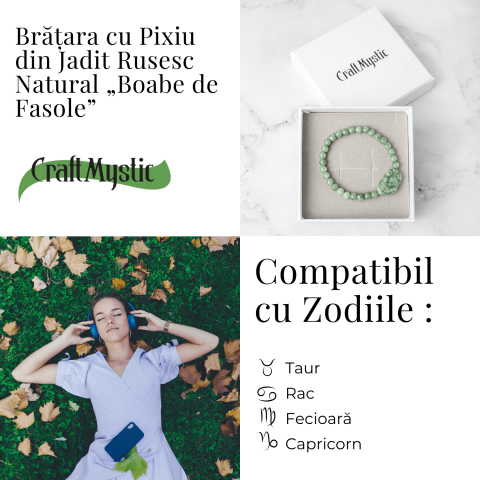 Bratara din Jadit Rusesc Natural cu Pixiu – Protectie si Abundenta [4]