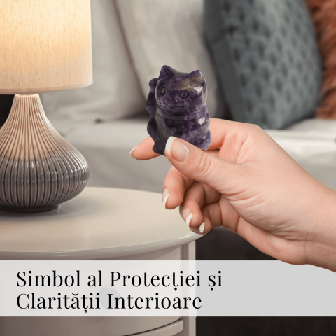 Pisicuta armoniei – Ametist pentru Intuitie si Protectie Spirituala 5 cm inaltime [1]
