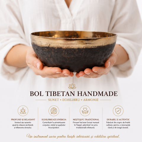 Bol Tibetan Handmade din Cupru 20.5 cm – Relaxare, Armonie si Meditație [1]