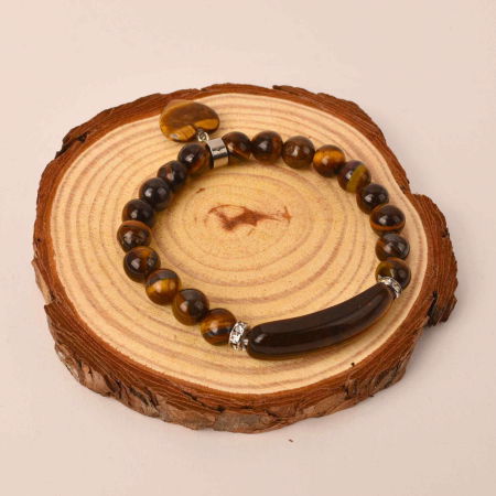 Bratara cu pietre semipretioase margele 8mm ochi de tigru si inima: Vindecare, echilibru si dragoste pentru tine si cei dragi [2]