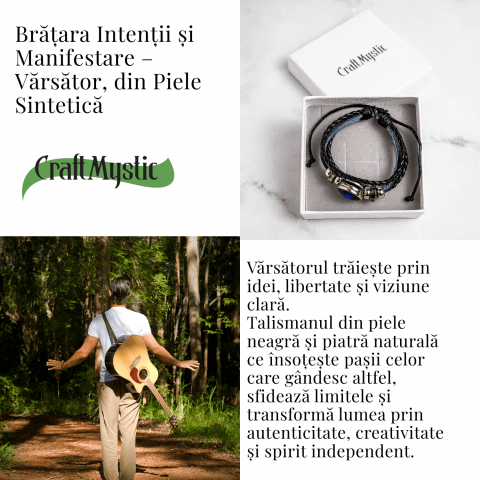 Bratara Zodiacala ajustabila din Piele Sintetica cu Cabochon Rotund – Simbol Astrologic Personalizat pentru Energie si Identitate Astrala [26]