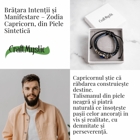 Bratara Zodiacala ajustabila din Piele Sintetica cu Cabochon Rotund – Simbol Astrologic Personalizat pentru Energie si Identitate Astrala [33]
