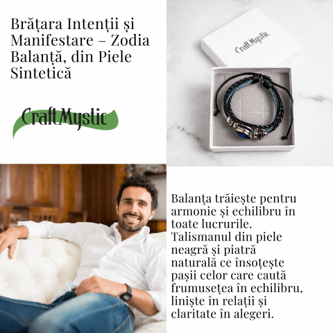 Bratara Zodiacala ajustabila din Piele Sintetica cu Cabochon Rotund – Simbol Astrologic Personalizat pentru Energie si Identitate Astrala [54]