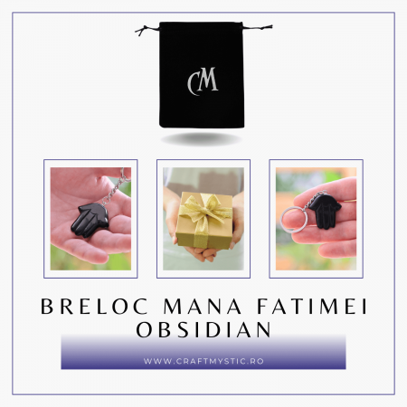 Breloc cu Mana Fatimei din Ochi de Tigru - Protectie, Noroc si Energie Pozitiva [16]