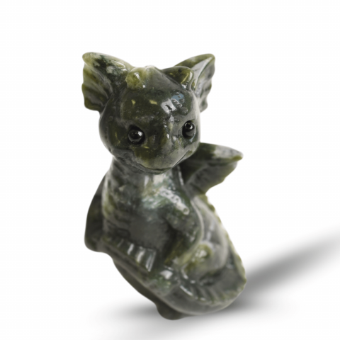 Pesti - Gardianul bland al norocului – Dragon din Jad de Sud pentru Abundenta si Echilibru 7.5 cm inaltime
