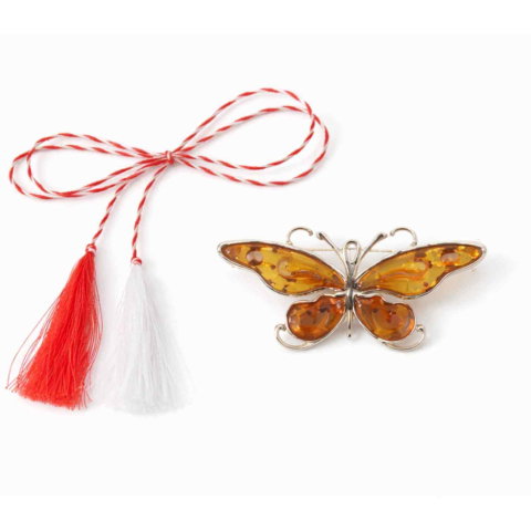 Brosa fluture chihlimbar si argint 925 — detaliu rafinat pentru o prezenta calma [2]