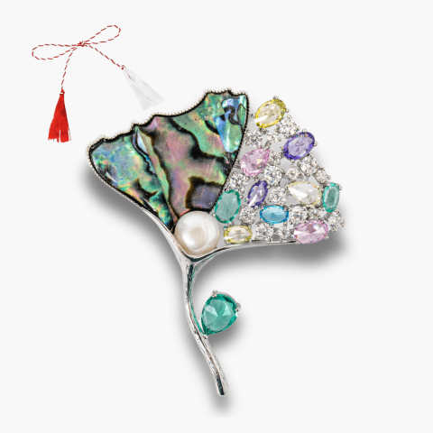 Brosa Scoica Abalone cu Perla Naturala - Eleganta si Protectie Energetica