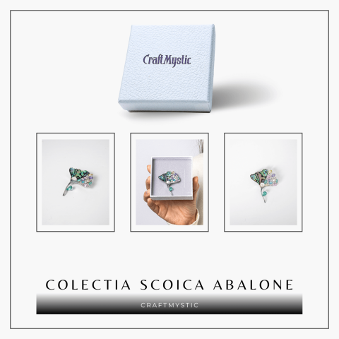 Brosa Scoica Abalone cu Perla Naturala - Eleganta si Protectie Energetica [8]