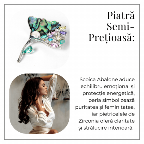 Brosa Scoica Abalone cu Perla Naturala - Eleganta si Protectie Energetica [4]
