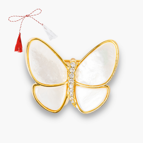 Brosa Fluturas cu Scoica Naturala - Energie Pozitiva si Rafinament