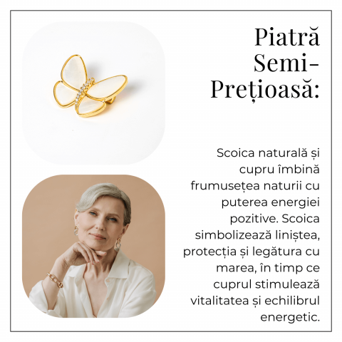 Brosa Fluturas cu Scoica Naturala - Energie Pozitiva si Rafinament [3]