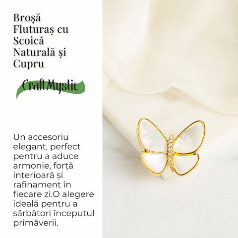 Brosa Fluturas cu Scoica Naturala - Energie Pozitiva si Rafinament [8]