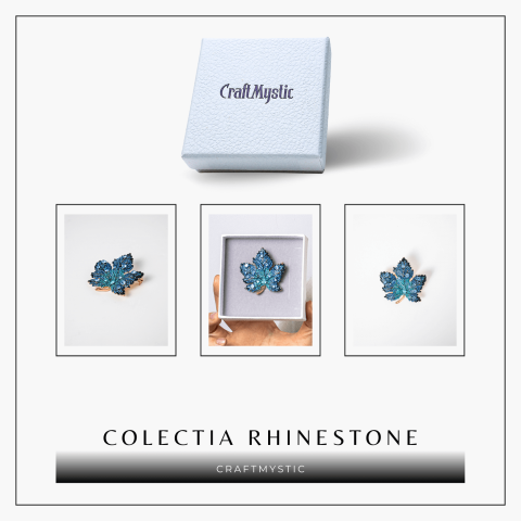 Brosa frunza de artar cu pietre Rhinestone – Eleganta si Stralucire [7]