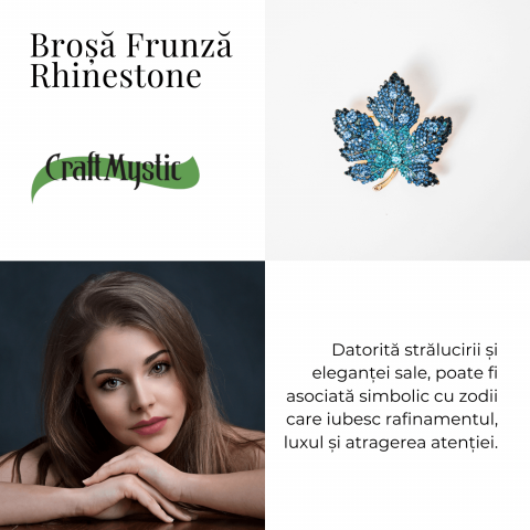 Brosa frunza de artar cu pietre Rhinestone – Eleganta si Stralucire [8]