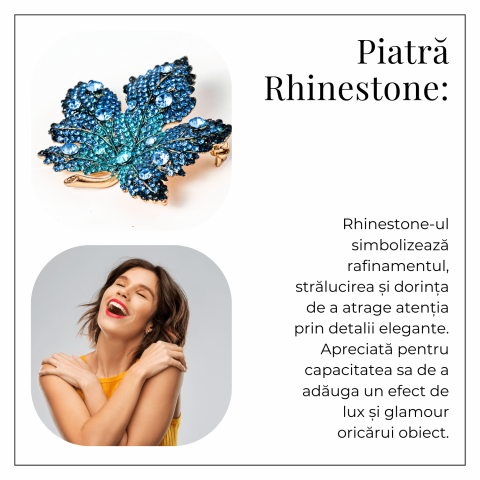 Brosa frunza de artar cu pietre Rhinestone – Eleganta si Stralucire [3]