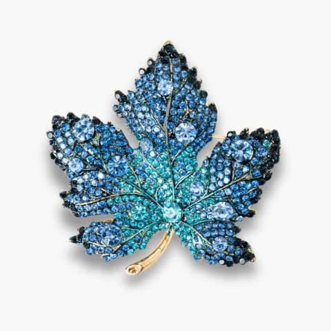 Brosa frunza de artar cu pietre Rhinestone – Eleganta si Stralucire [5]