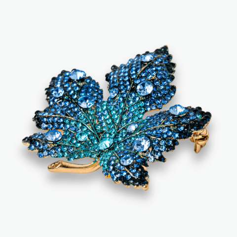 Brosa frunza de artar cu pietre Rhinestone – Eleganta si Stralucire [6]