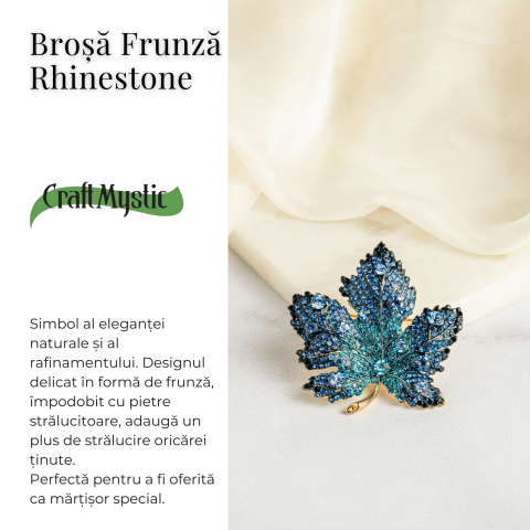 Brosa frunza de artar cu pietre Rhinestone – Eleganta si Stralucire [2]