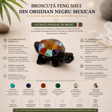 Broscuta Feng Shui din Obsidian Negru Mexican – Protectie, Stabilitate si Noroc [4]