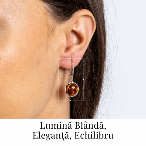 Piatra caldurii si linistii – Cercei simpli cu chihlimbar si montura argint 925 [1]
