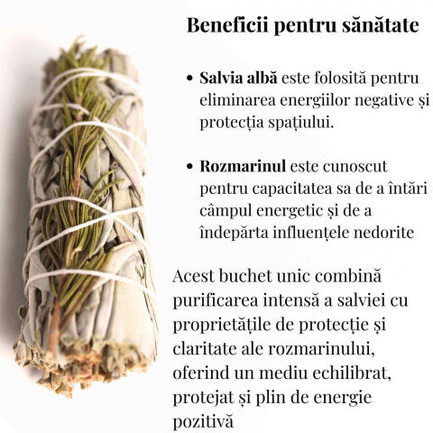 Buchet Salvie Alba California cu Rozmarin - Claritate si Protectie Energetica [2]
