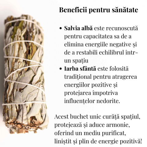 Buchet Salvie Alba California cu Iarba Sfanta - Purificare si Vindecare [1]