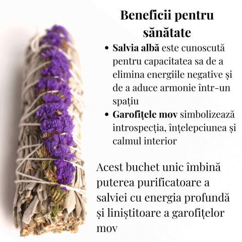 Buchet Salvie Alba California cu Grofite Mov / Sinuata - Echilibru si Claritate [2]