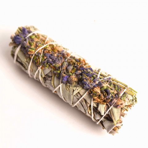 Cristale pe beneficii - Buchet Salvie Alba California cu Lavanda 10-11 cm- Pacea si Purificarea