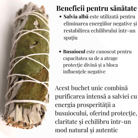 Buchet Salvie Alba California cu Busuioc - Purificare si Armonie Energetica [2]