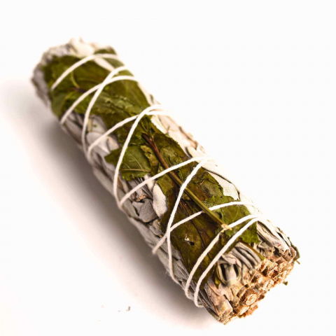 Cristale pe beneficii - Buchet Salvie Alba California cu Menta - Purificare si Revitalizare