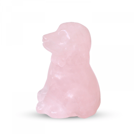 Figurina Artizanala 30mm Catelus din Cuart Roz [0]