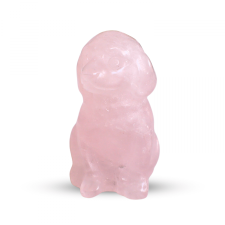 Figurina Artizanala 30mm Catelus din Cuart Roz [7]