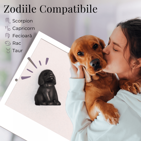 Figurina Artizanala 30mm Catelus din Obsidian [1]