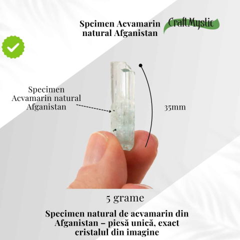 Specimen natural de Acvamarin din Afganistan – cristal al claritatii si calmului interior [1]