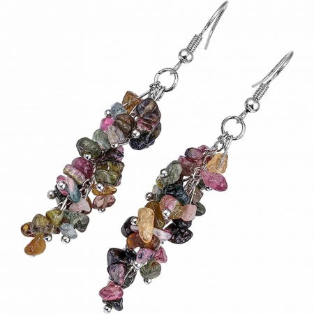 Cercei cu pietre semipretioase naturale din turmalina polisate pentru femei [4]