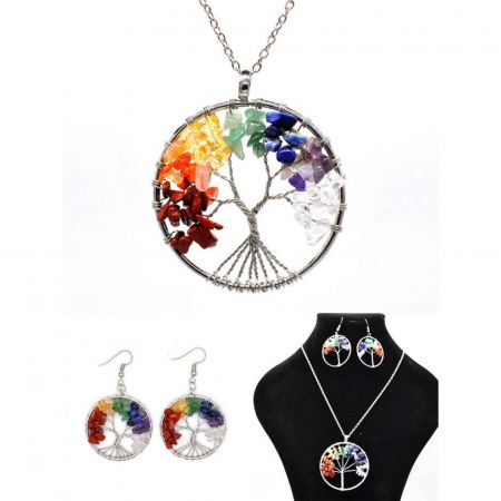 Cercei arborele vietii - Realizati manual cu pietre semipretioase si cristale vindecatoare a celor 7 chakre [4]