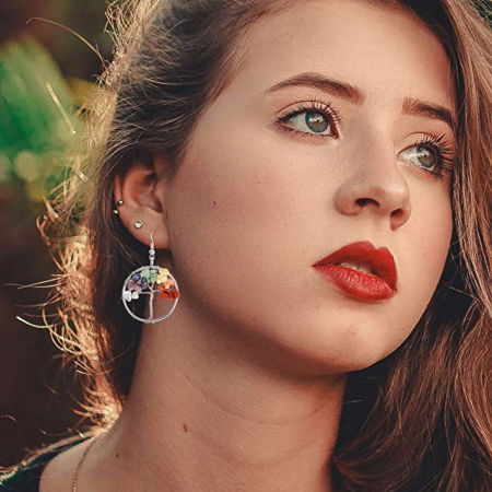 Cercei arborele vietii - Realizati manual cu pietre semipretioase si cristale vindecatoare a celor 7 chakre [2]