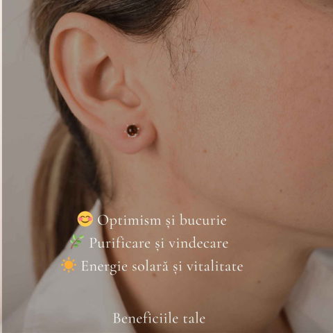 Cercei Argint 925 Biluta cu Chihlimbar – Eleganta Minimalista si Energie Naturala [2]