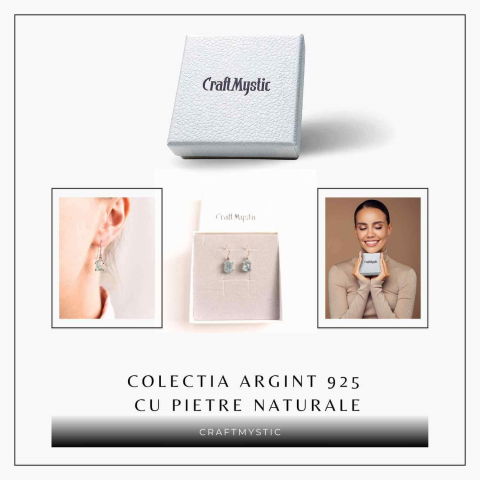 Cercei Argint 925 cu Acvamarin Brut - Energie si Claritate [6]