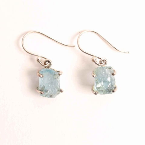 Echilibrare Energetica - Cercei Argint 925 cu Acvamarin Brut - Energie si Claritate