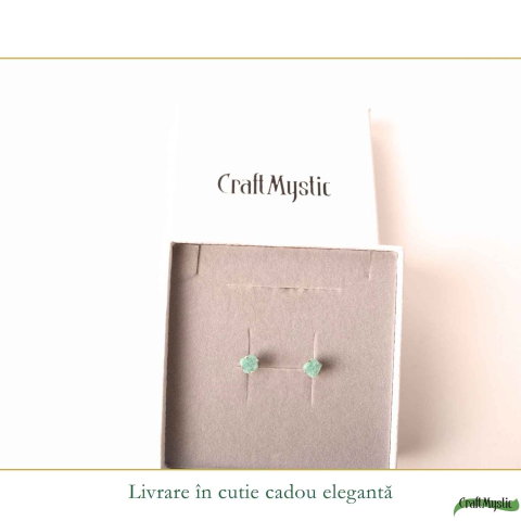 Cercei Argint 925 cu Amazonit Natural Brut – Calm si Eleganta Autentica [5]