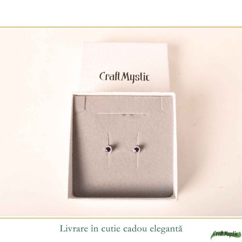 Cercei Argint 925 cu Ametist Fatetat Bobita – Claritate si Energie Pozitiva [5]