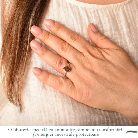 Inel Argint 925 cu Ammonit  – Echilibru si Energie Naturala [1]
