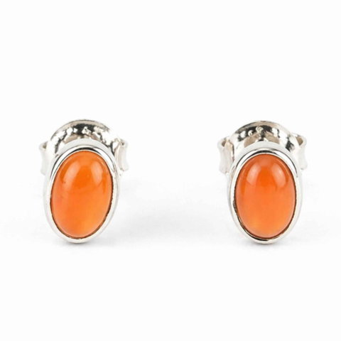 Cristale pe beneficii - Cercei argint 925 cu carneol oval – energie si incredere