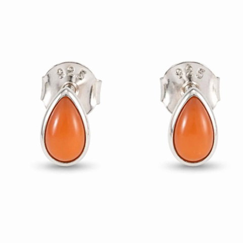 Cristale pe beneficii - Cercei argint 925 cu carneol lacrima – energie si curaj