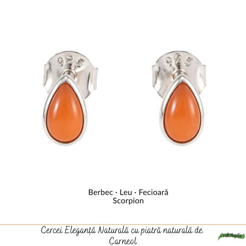 Cercei argint 925 cu carneol lacrima – energie si curaj [4]