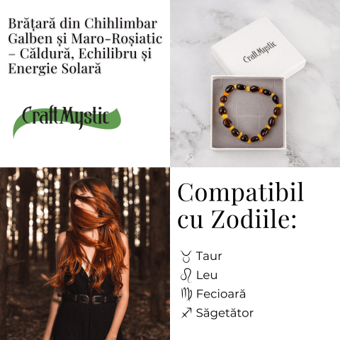 Bratara Chihlimbar Galben si Maro-Rosiatic – Caldura, Protectie si Energie Solara Echilibrata [4]