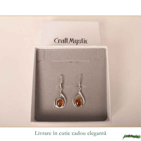 Cercei Argint 925 cu Chihlimbar – Eleganta Naturala si Energie Calda [5]